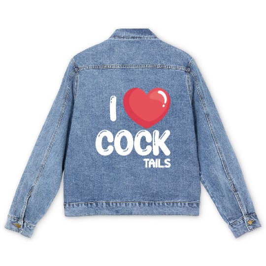 Funny I Love Cocktails 2 Men's Denim Jackets