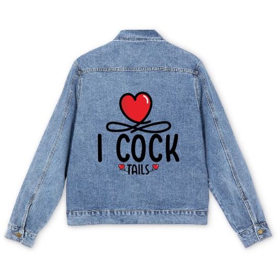 Funny I Love Cocktails 5 Men's Denim Jackets