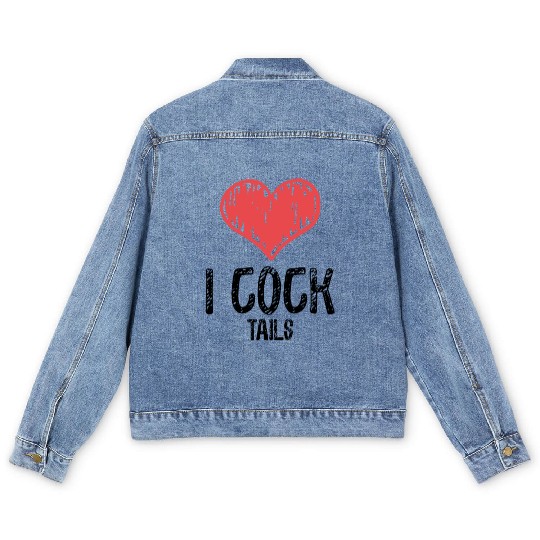 Funny I Love Cocktails 3 Men's Denim Jackets