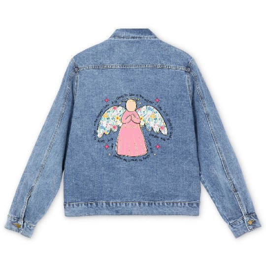 LUKE 2 19 GLORY TO GOD IN THE HIGHEST Men's Denim Jackets