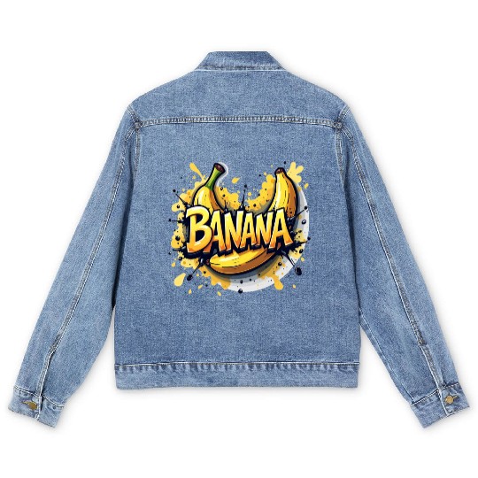 Banana Graffiti - Bold & Energetic Urban Design Men's Denim Jackets