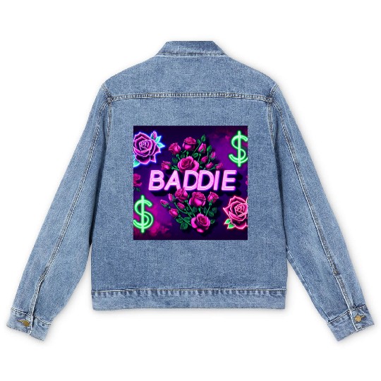 BADDIE in Neon Pink Men's Denim Jackets
