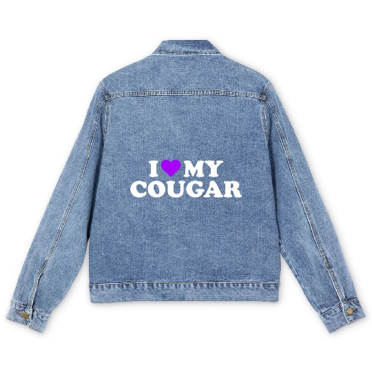 I Love Cougars Cougar Humor Valentine's Day 3BK4 Men's Denim Jackets