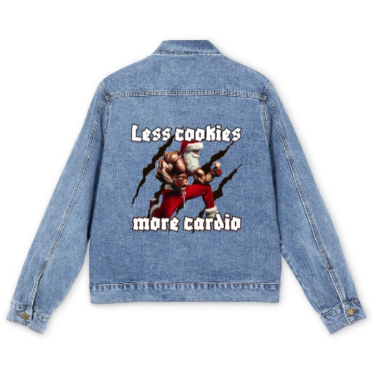 Muscle Santa Men's Denim Jackets – Christmas Workout Apparel