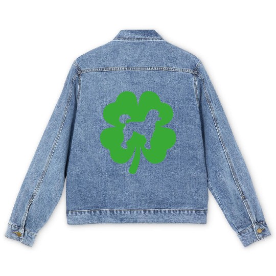 Poodle Shamrock St Patrick's day Dogs Lover Men's Denim Jackets