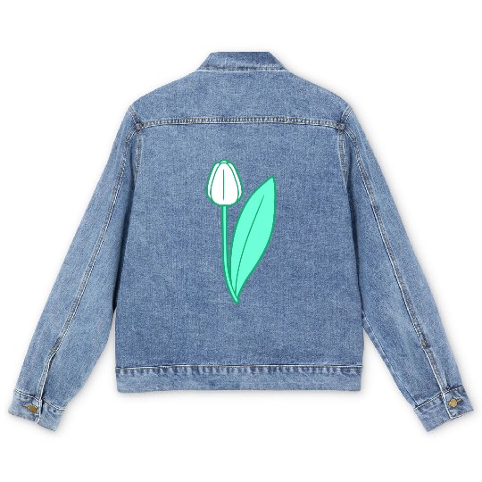 White Tulip Beautiful Flower Pretty Spring Summer Men's Denim Jackets