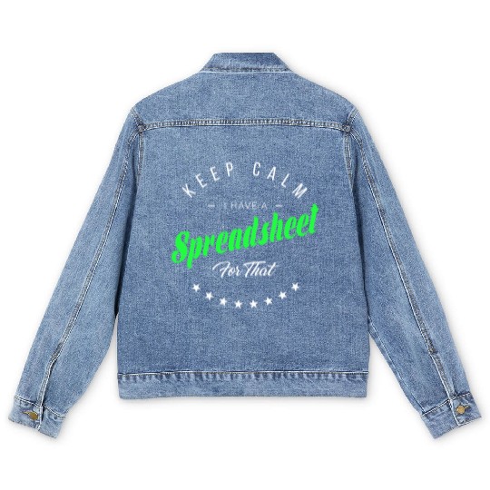 Funny Excel Spreadsheets Lover 5 Men's Denim Jackets