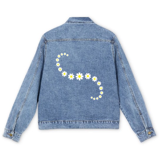 Many Pretty Daisy Flowers Decorative Nature Design Men's Denim Jackets