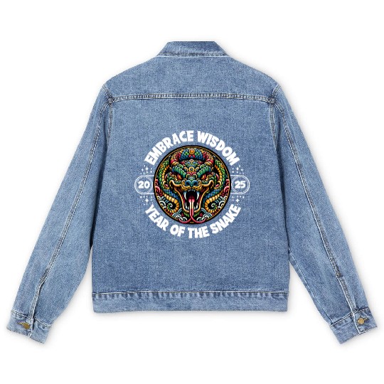 Embrace Wisdom 2025 Year of the Snake Men's Denim Jackets