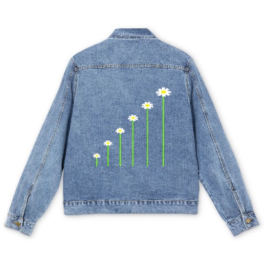 Many Pretty Daisy Flowers Decorative Nature Design Men's Denim Jackets