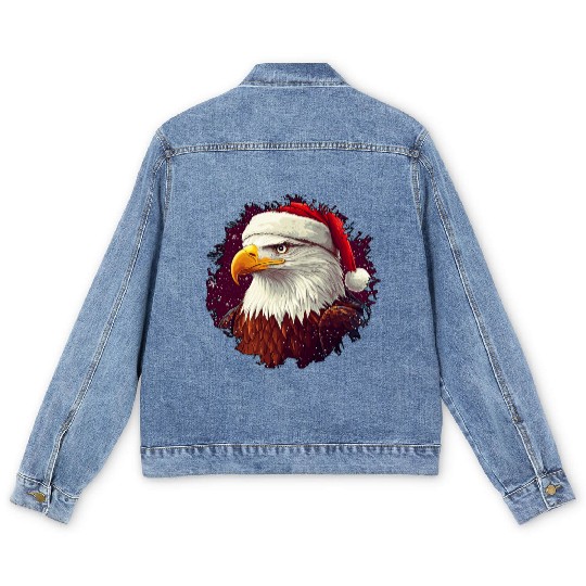 Christmas eagle Men's Denim Jackets