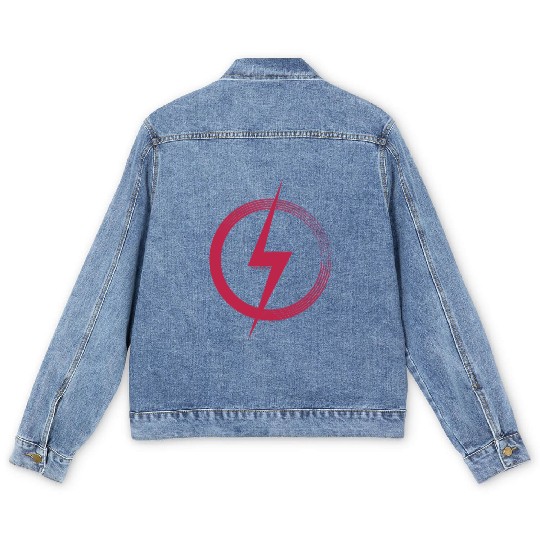 Circle and Lightning Bolt Men's Denim Jackets