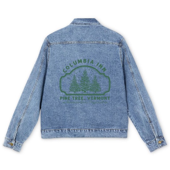 Columbia Inn Pine Tree Vermont White Christmas Men's Denim Jackets