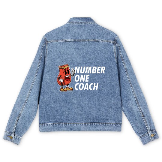 Number One Coach Motivational Quote Coaching Inspi Men's Denim Jackets