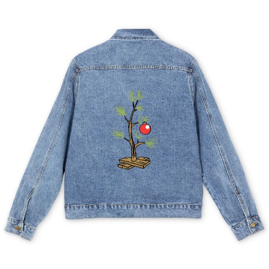 Funny Christmas Tree Peanuts Christmas Men's Denim Jackets