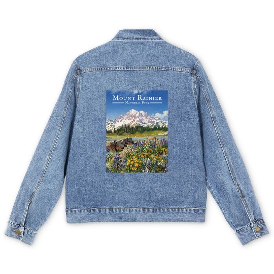 Mount Rainier Paradise Meadows Men's Denim Jackets