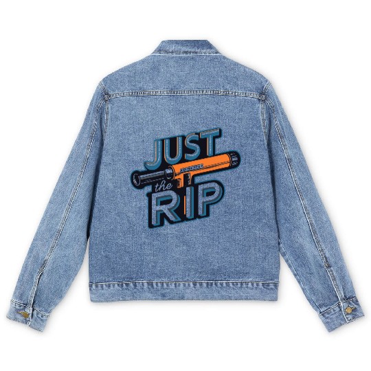 Just the Rip – Vintage welder sticker Men's Denim Jackets