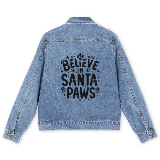 Believe in Santa Paws Men's Denim Jackets