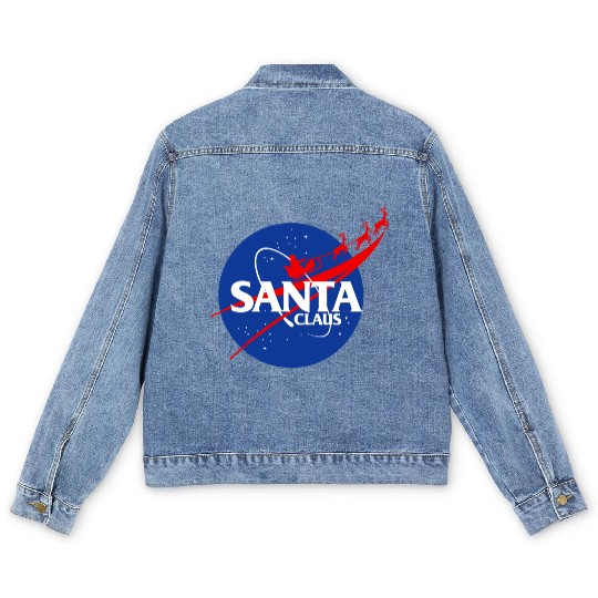 Santa claus funny parody nasa Men's Denim Jackets