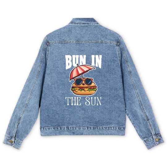 BUN IN THE SUN - HOT DOG BUN LOVERS Men's Denim Jackets