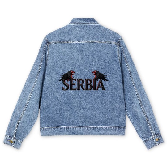 Double Headed Eagle Serbia Men's Denim Jackets