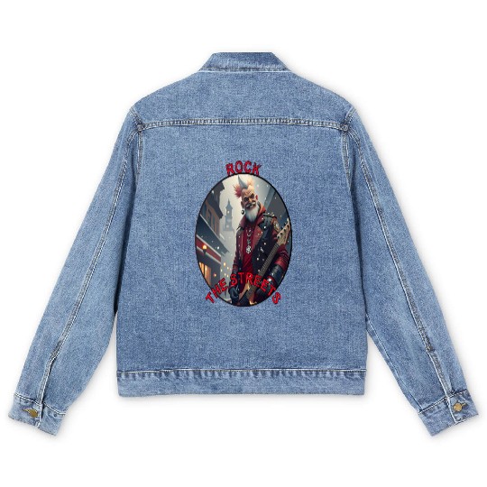 Rock the Streets - Punk Rock Rebel Art Men's Denim Jackets