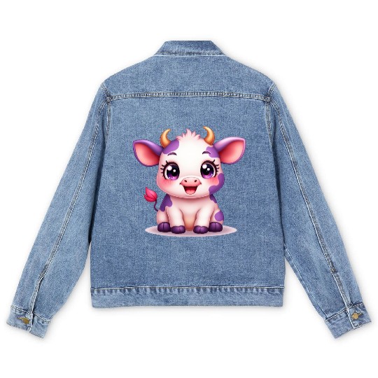 blueberry cow Gift unique Men's Denim Jackets