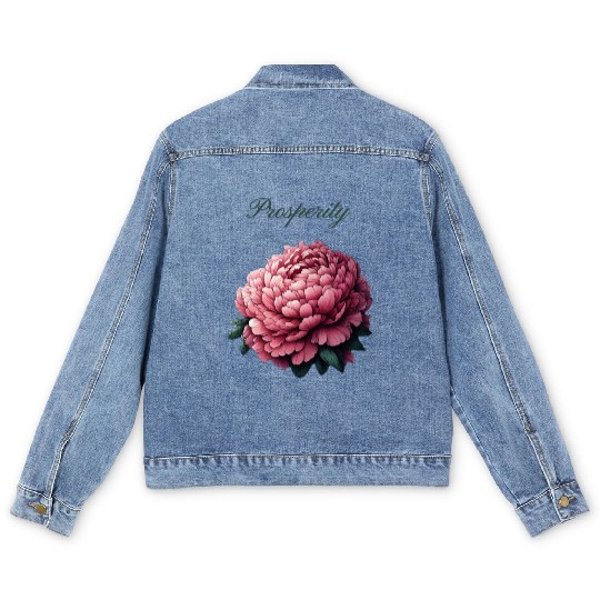 Peony of Prosperity: A Symbol of Wealth Men's Denim Jackets