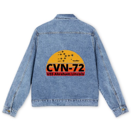 US Aircraft Carrier CVN 72 USS Abraham Lincoln Men's Denim Jackets