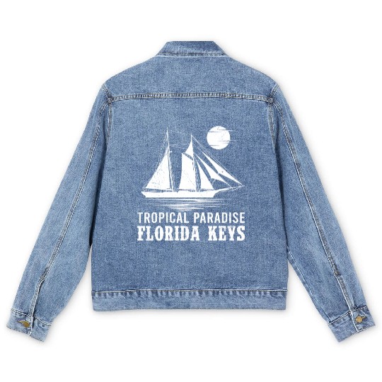 Florida TROPICAL PARADISE KEY-WEST COAST Men's Denim Jackets