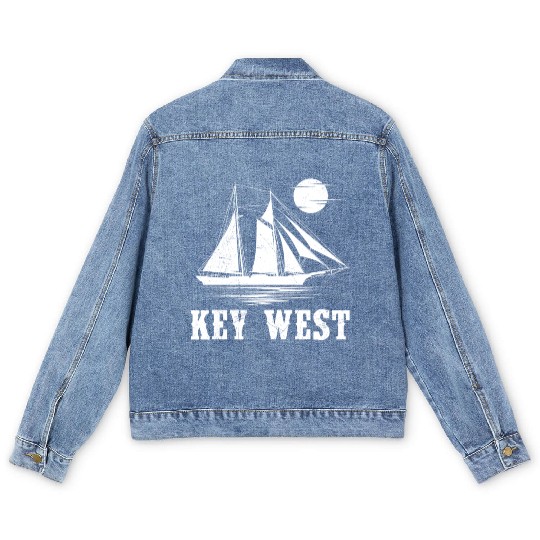KEY-WEST FLORIDA Sailing Sunshine-State West Keys Men's Denim Jackets