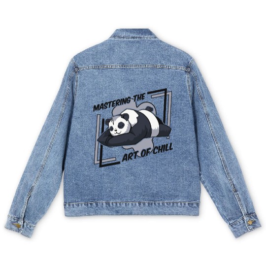 Mastering The Art Of Chill Panda Bear Friend Men's Denim Jackets