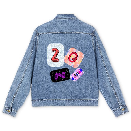Creative Typography Art with Abstract Backgrounds Men's Denim Jackets