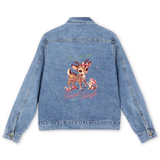Don t Get Your Tinsel in a Tangle, Merry Christmas Men's Denim Jackets