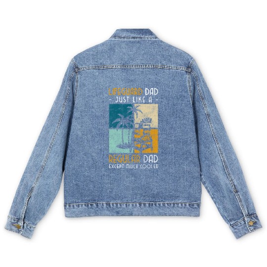 Lifeguard Edge Of The Pool Swimming Men's Denim Jackets
