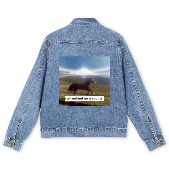 horse switzerland no wedding Men's Denim Jackets
