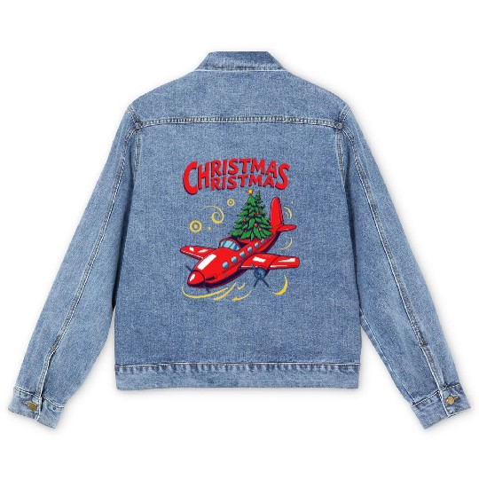 FLAYING CHRISTMAS Men's Denim Jackets