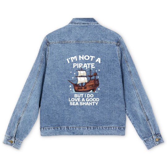 Sailor Meme Pirate Ship Ocean Sailing Men's Denim Jackets