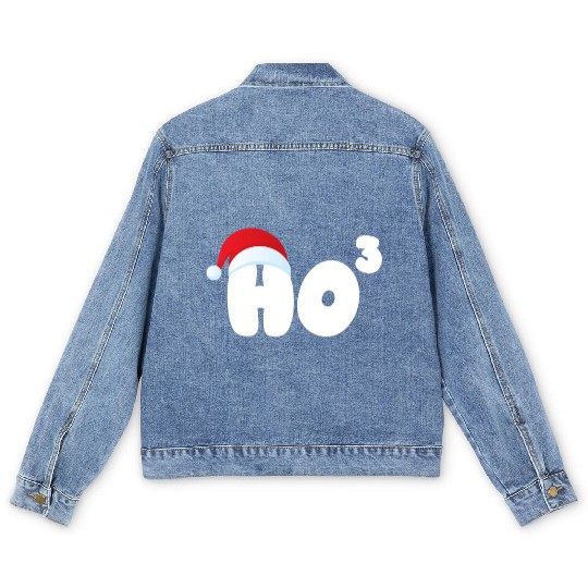 Ho Cubed Funny Christmas Math Teacher Ho Ho Ho Men's Denim Jackets