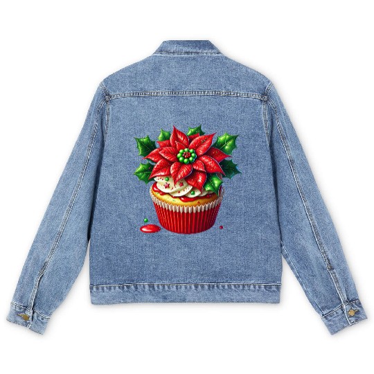 Christmas ice cream, Merry Christmas Men's Denim Jackets