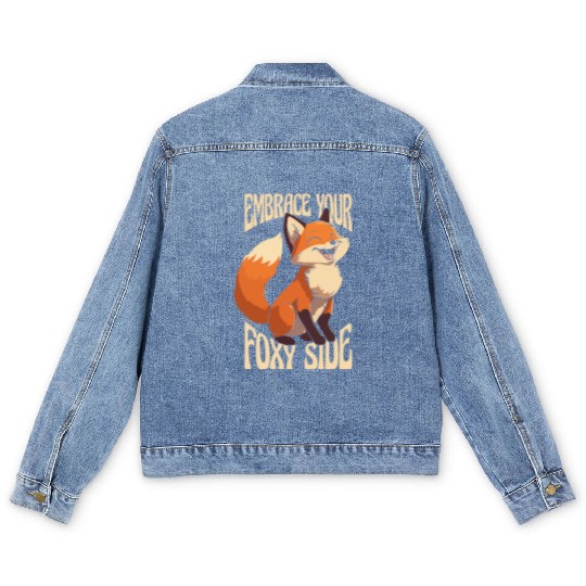 Embrace Your Foxy Side Canidae Caninae Red Fox Men's Denim Jackets