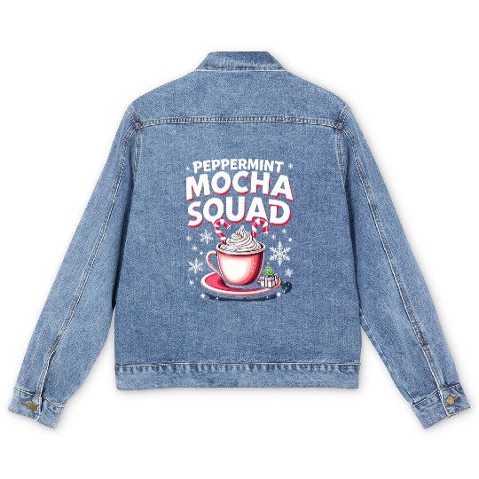 Peppermint Mocha Squad Men's Denim Jackets
