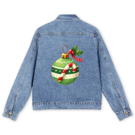 Merry Christmas, Christmas Coquette Bow Men's Denim Jackets
