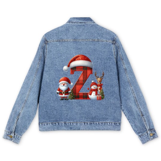 Merry Christmas, Christmas Retro Men's Denim Jackets