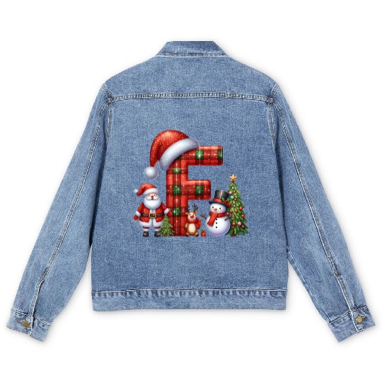 Merry Christmas, Christmas Retro Men's Denim Jackets