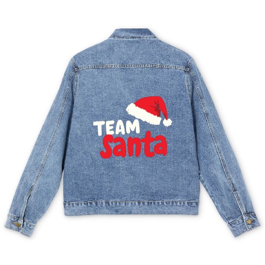 Team Santa Santa Claus Christmas Santa Claus Men's Denim Jackets
