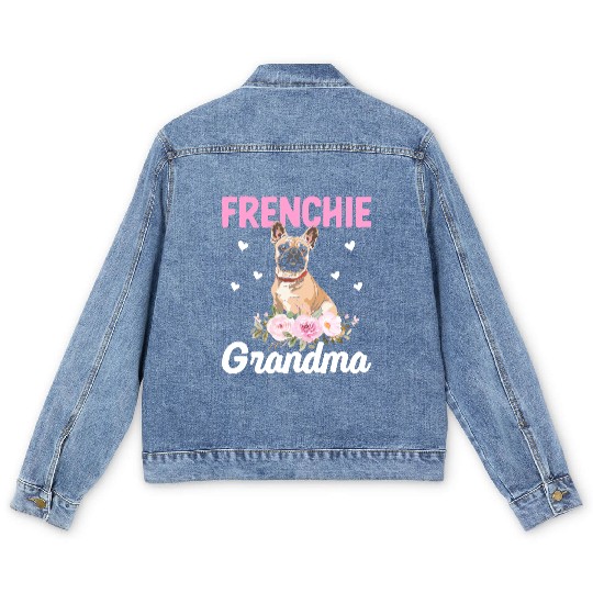 Bulldog Lover French Bulldogs Grandma Frenchie Gra Men's Denim Jackets