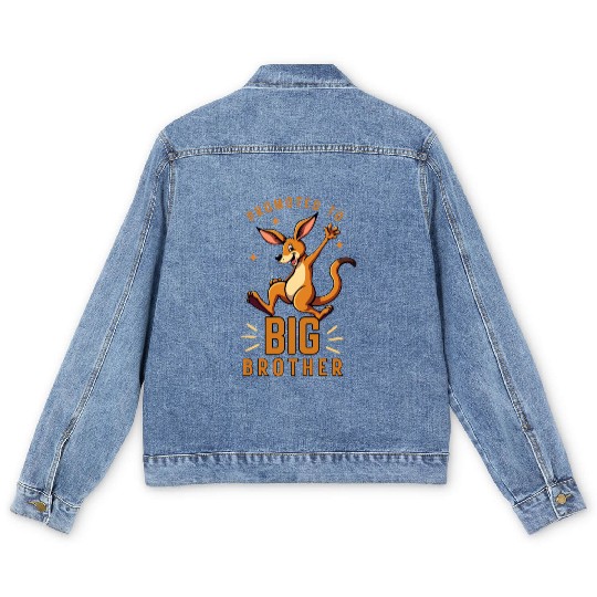 Promoted to Big Brother - Funny Kangaroo Australia Men's Denim Jackets