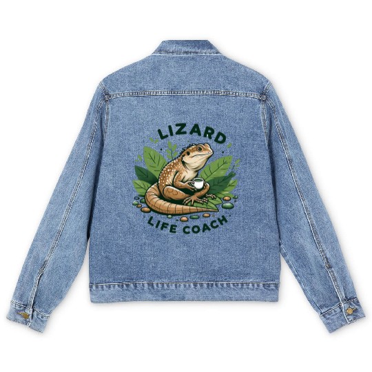 Life Coach - Funny Relaxation and Wisdom Design Men's Denim Jackets