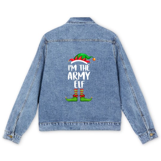 I'm The Army Elf Men's Denim Jackets Matching Family Christmas